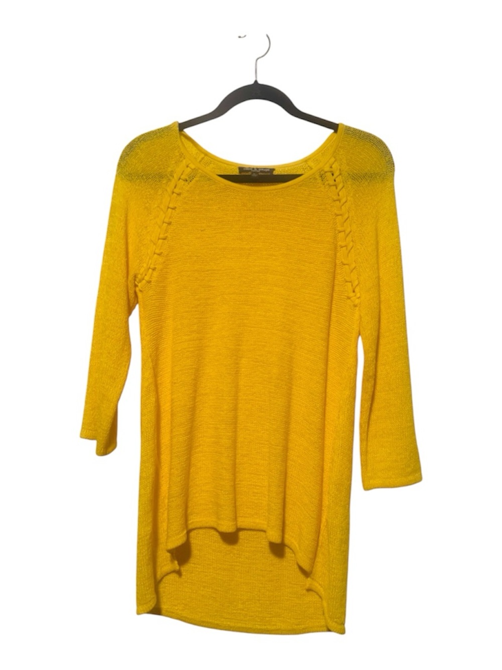 Cable & Gauge Yellow  Knit Top Gorgeous